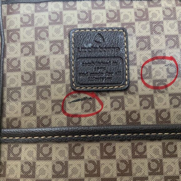 Vintage Liz Claiborne Y2K LC Logo Tote Bag Tan Brown With Umbrella Pocket - Picture 6 of 13